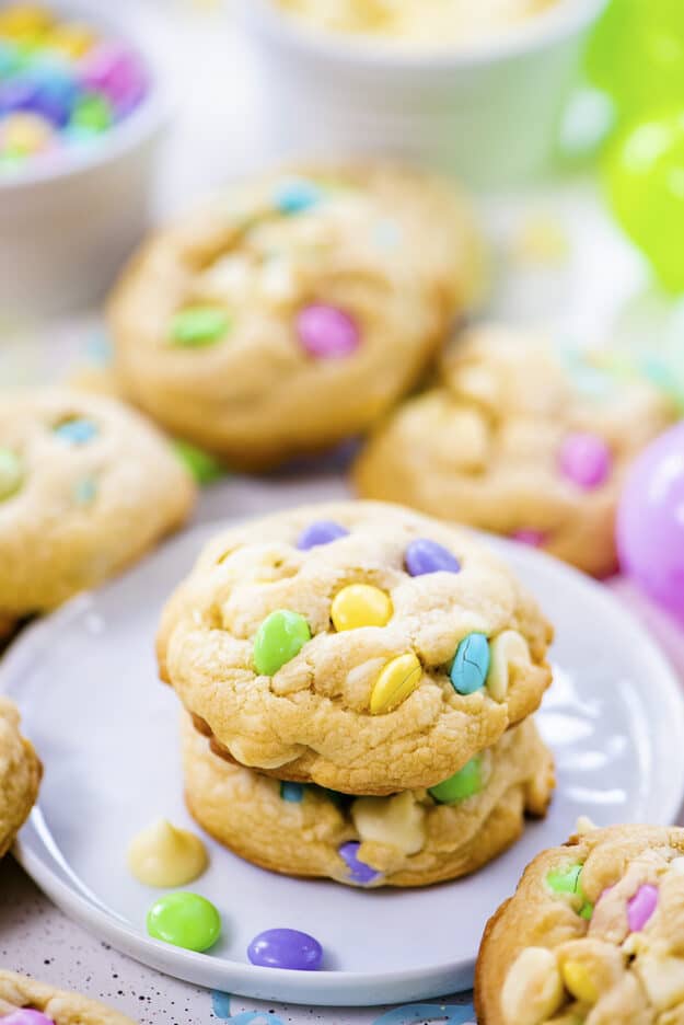 Colorful Chocolate Chip Easter Cookies | Buns In My Oven