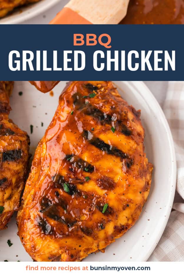 Barbecue grilled chicken on plate.