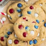 Cookies on parchment paper.