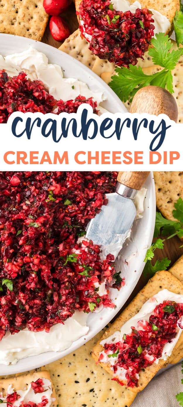 Cream cheese and cranberry dip.