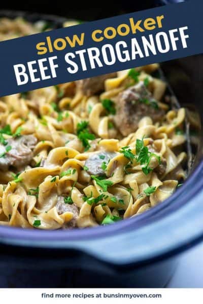 Creamy Slow Cooker Beef Stroganoff Recipe | Buns In My Oven