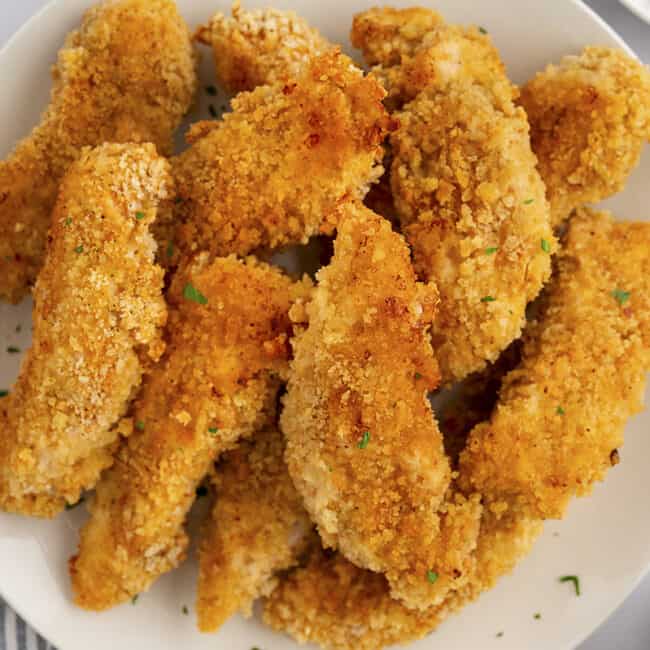 Crispy Oven Fried Chicken Tenders in 30 minutes!