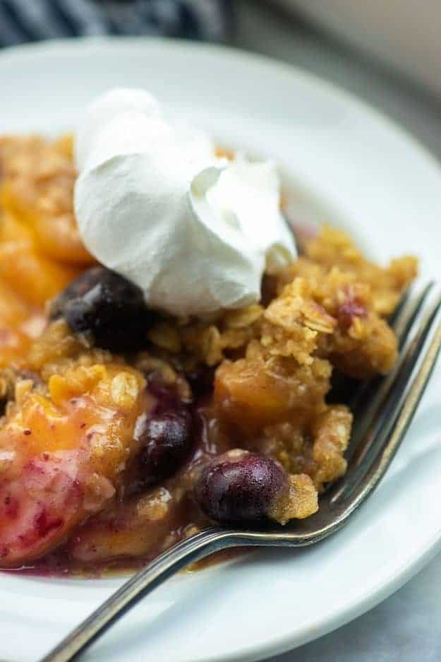 The BEST Favorite Peach Blueberry Crisp — Buns In My Oven