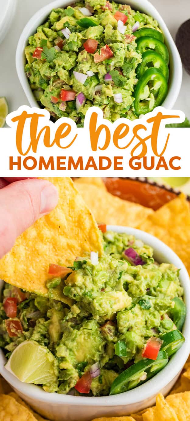 Collage of guacamole images.