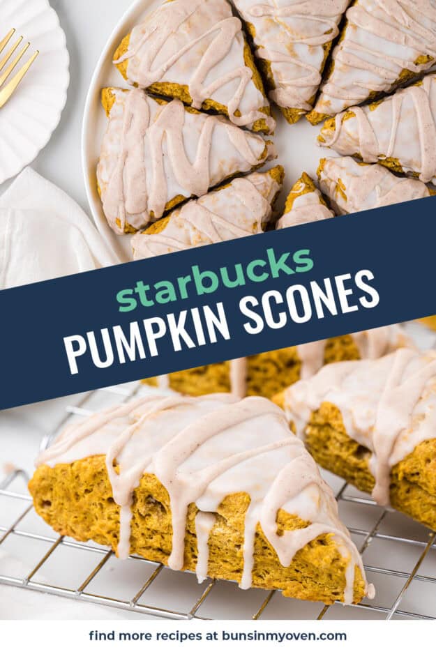 Collage of pumpkin scone recipe images.