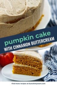 Pumpkin Cake with Cinnamon Buttercream — Buns In My Oven