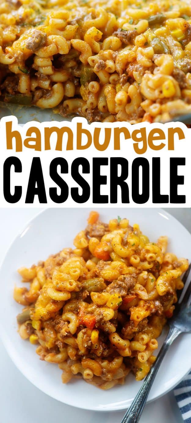 Easy Cheesy Hamburger Casserole | Buns In My Oven