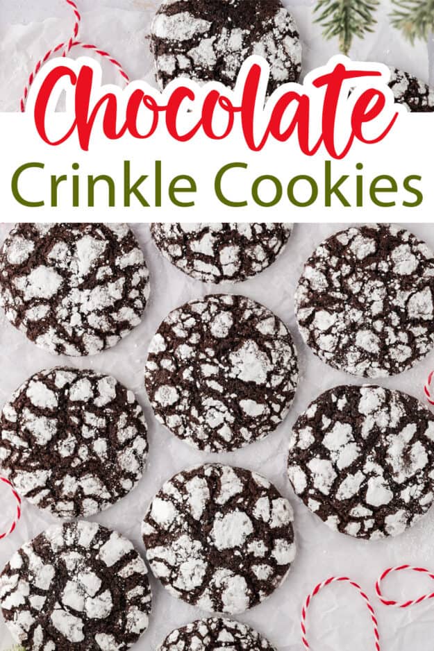 Crinkle cookies on parchment.