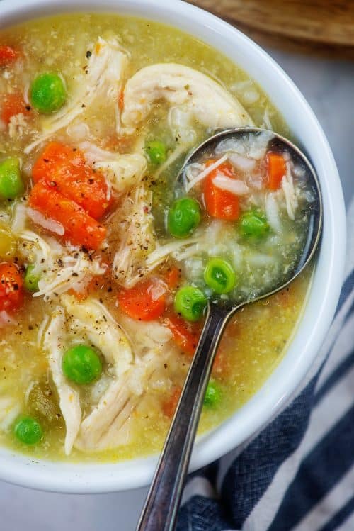 Crockpot Chicken and Rice Soup | Buns In My Oven