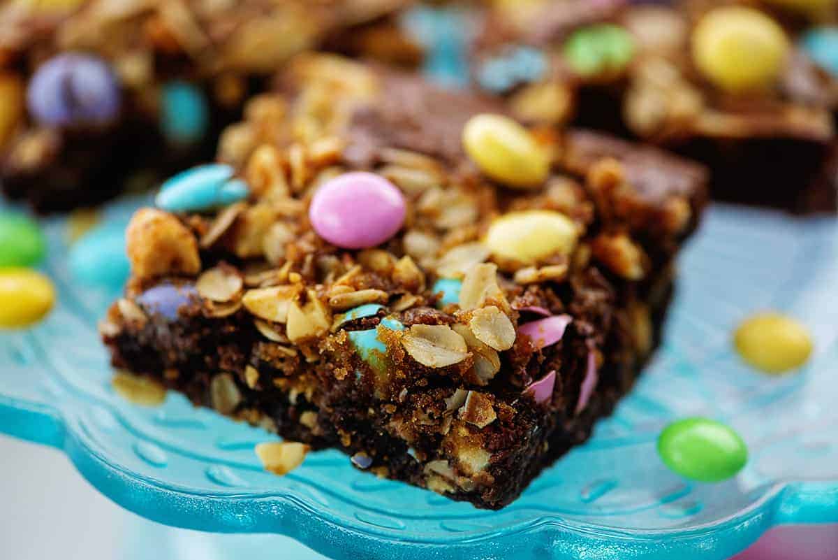 Box Mix Brownies with M&M add ins - Easy and Fun Dessert - Recipes Just 4U