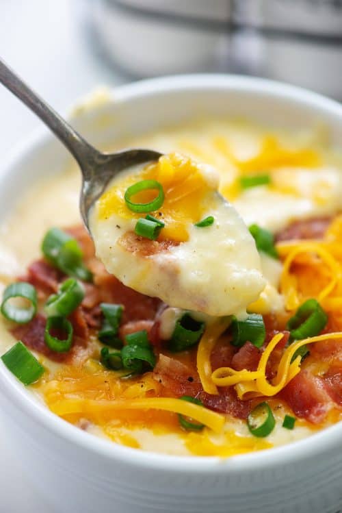 Creamy & Cheesy Instant Pot Potato Soup Recipe | Buns In My Oven