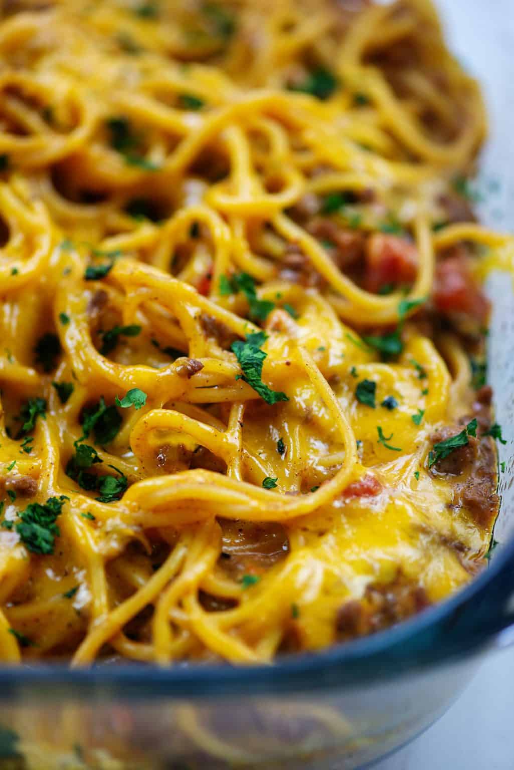 Cheesy Taco Spaghetti Recipe 