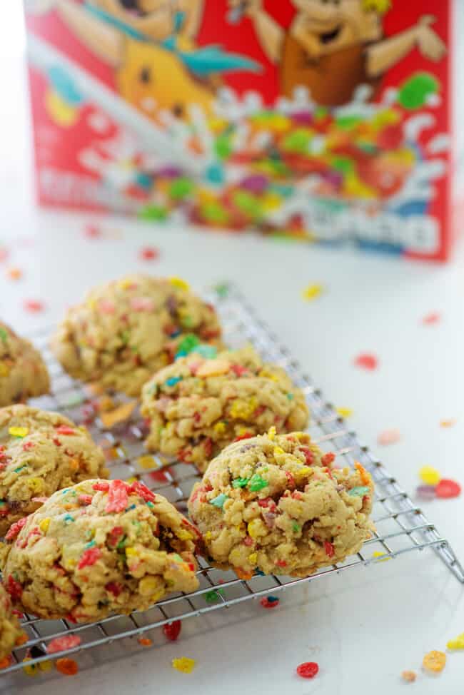 Thick & Chewy Fruity Pebbles Cookies | Buns In My Oven