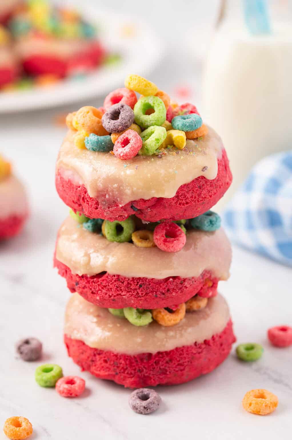 Fruit Loop Donuts with Homemade Glaze Buns In My Oven