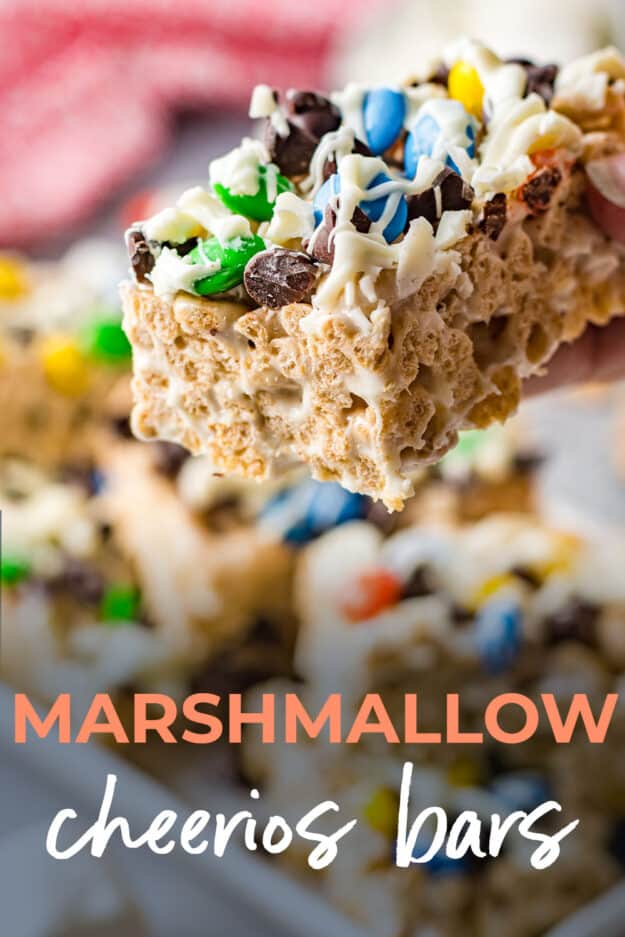 Cheerio Bars with Candy & Marshmallow | Buns In My Oven