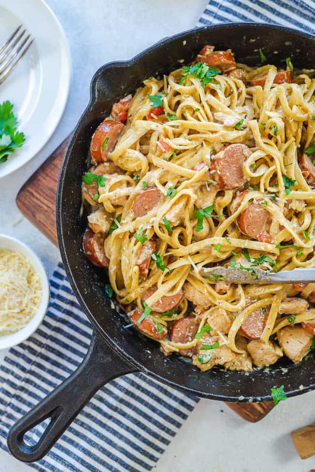 Cajun Chicken & Sausage Pasta | Buns In My Oven