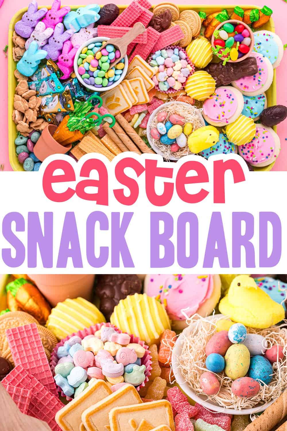 collage of Easter snack board images.