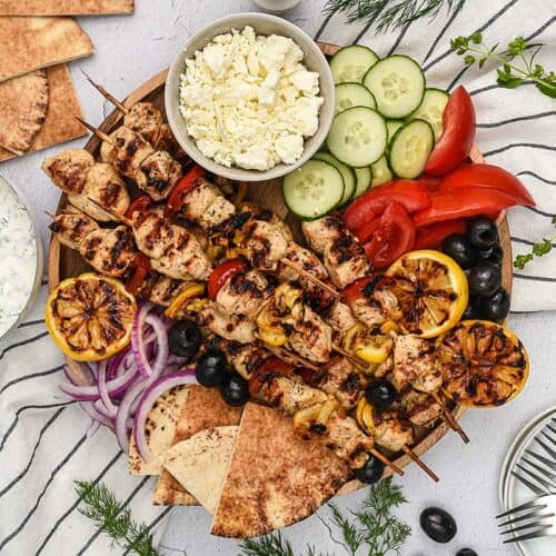 Grilled Greek Chicken Kabobs | Buns In My Oven