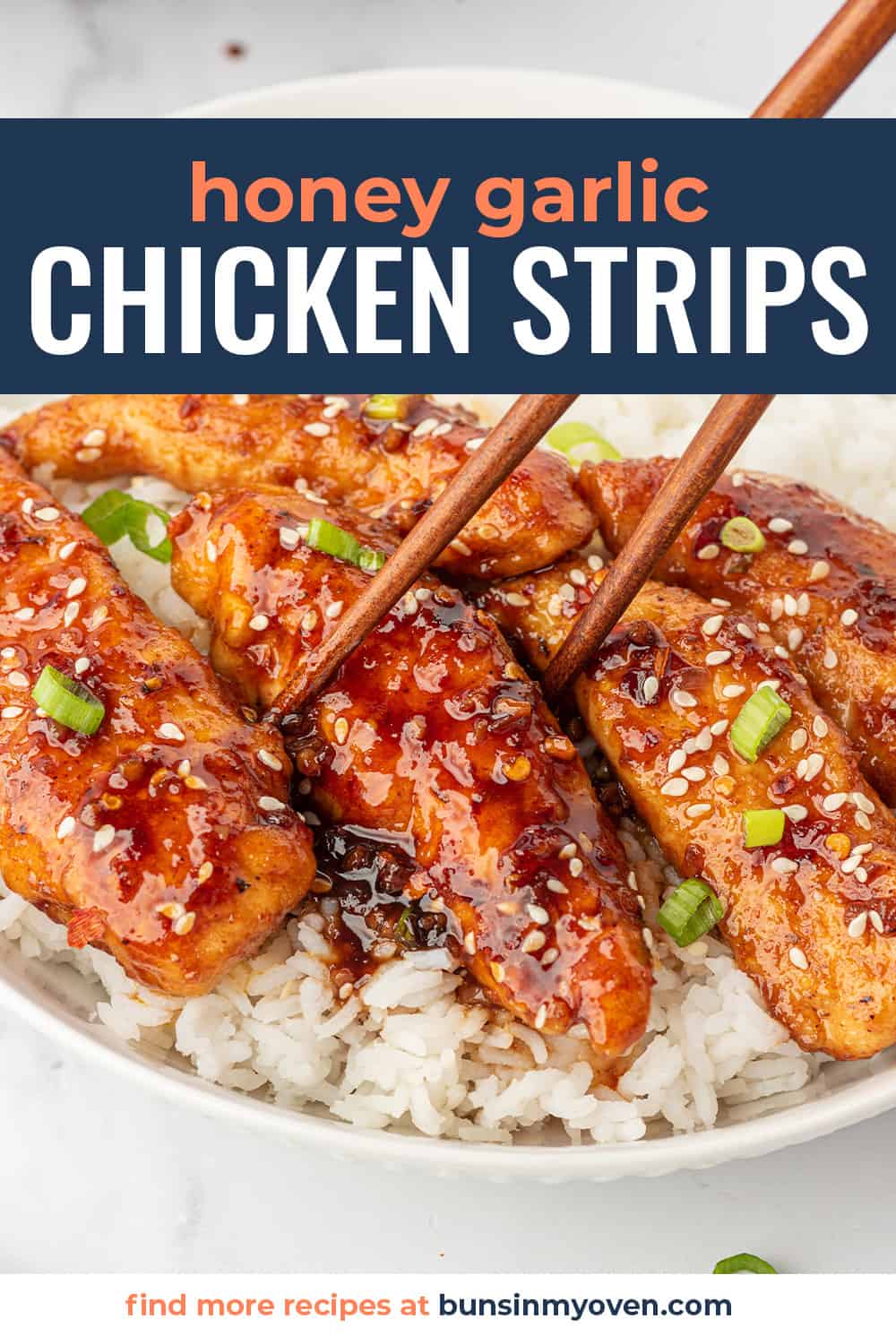 Asian Inspired Honey Garlic Chicken Tenders | Buns In My Oven