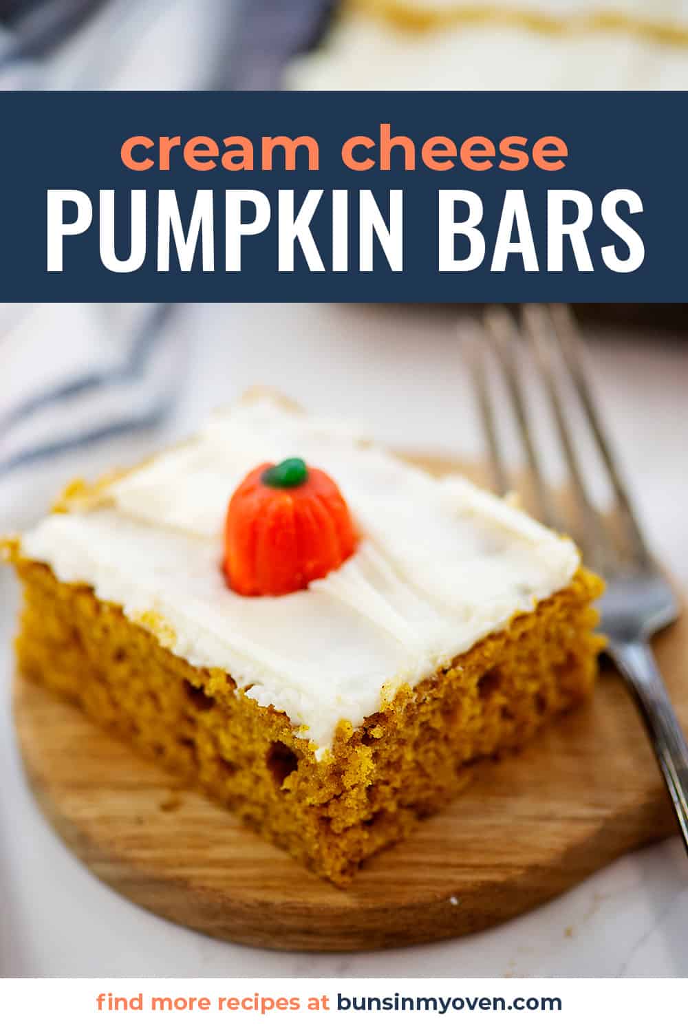 Pumpkin Bars with Cream Cheese Frosting | Buns In My Oven