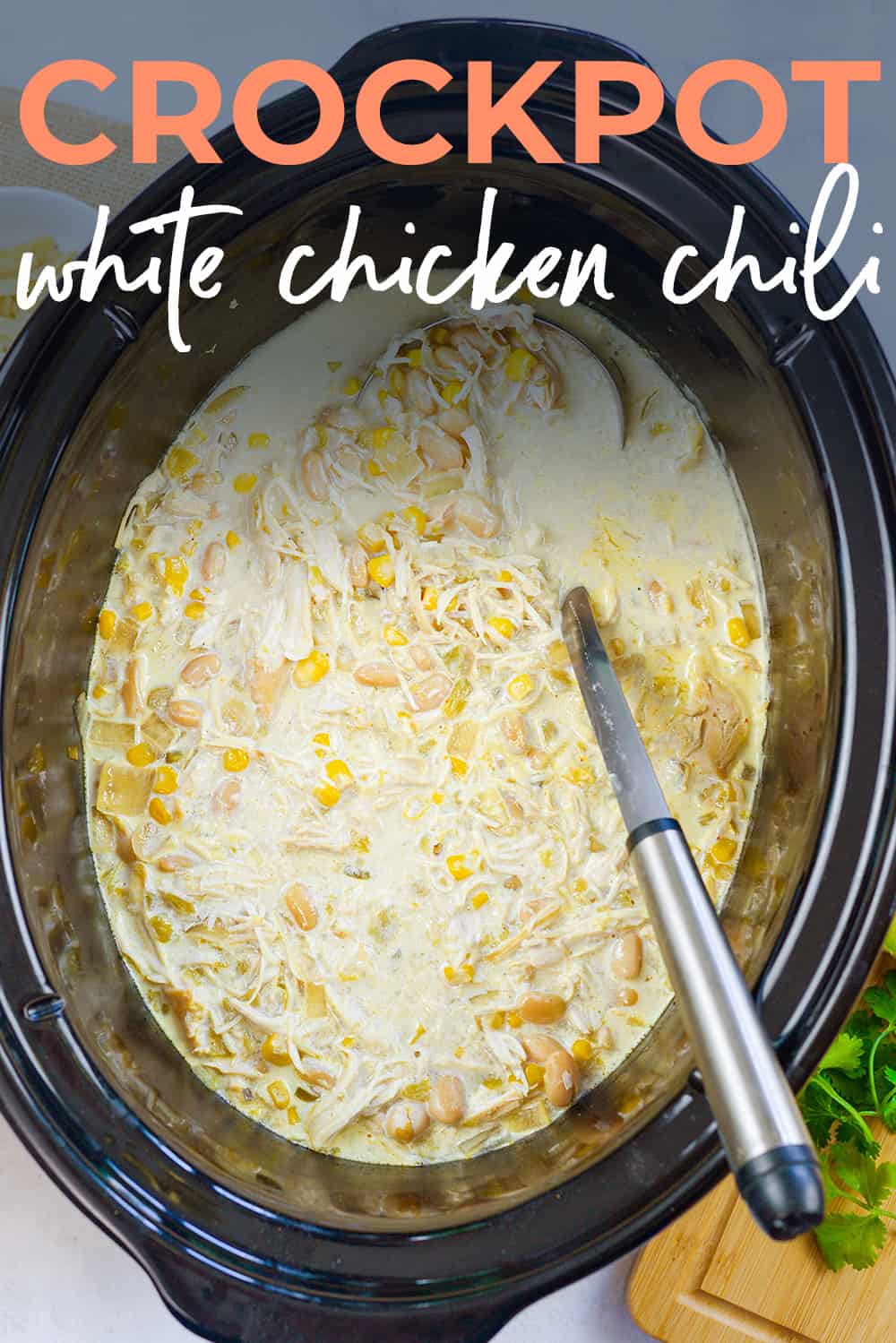 Creamy Crockpot White Chicken Chili Recipe | Buns In My Oven