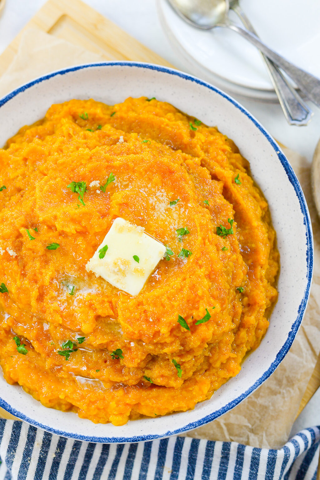 Maple Mashed Sweet Potatoes | Buns In My Oven