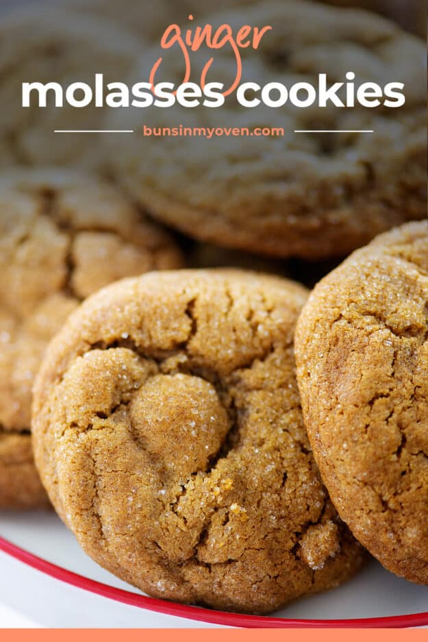 Ginger Molasses Cookies - Soft & Chewy! | Buns In My Oven