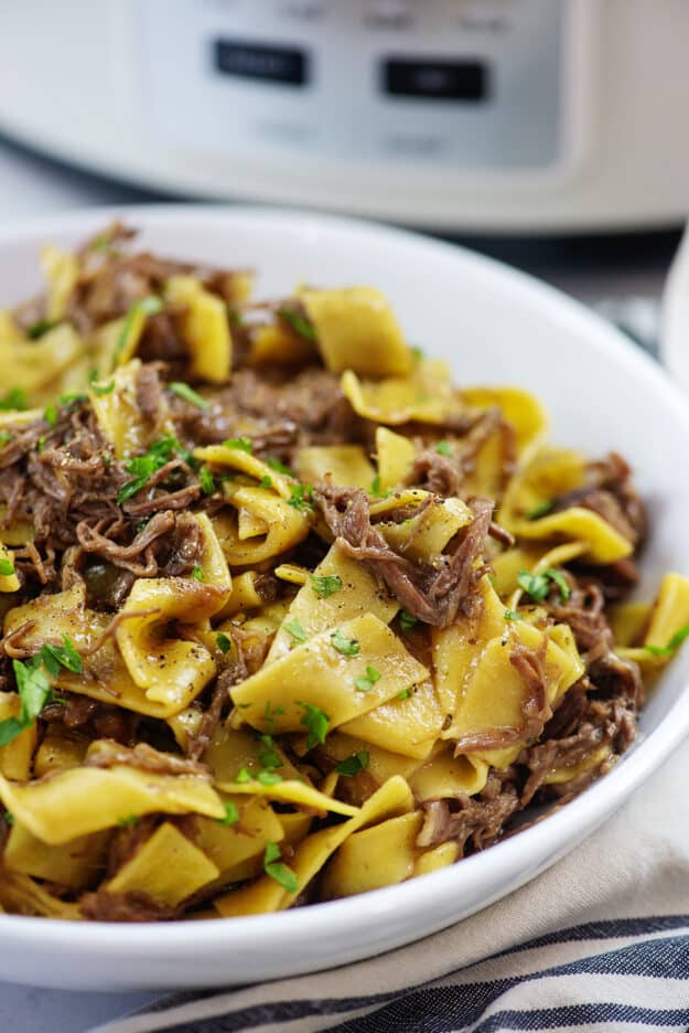 Crockpot Mississippi Beef and Noodles Buns In My Oven