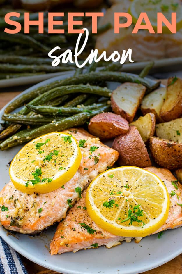 Sheet Pan Salmon with Green Beans & Potatoes | Buns In My Oven