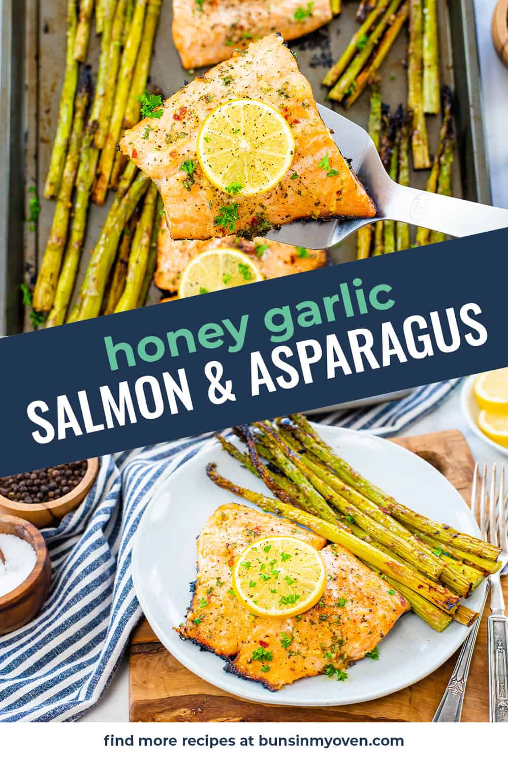 Honey Garlic Salmon and Asparagus | Buns In My Oven