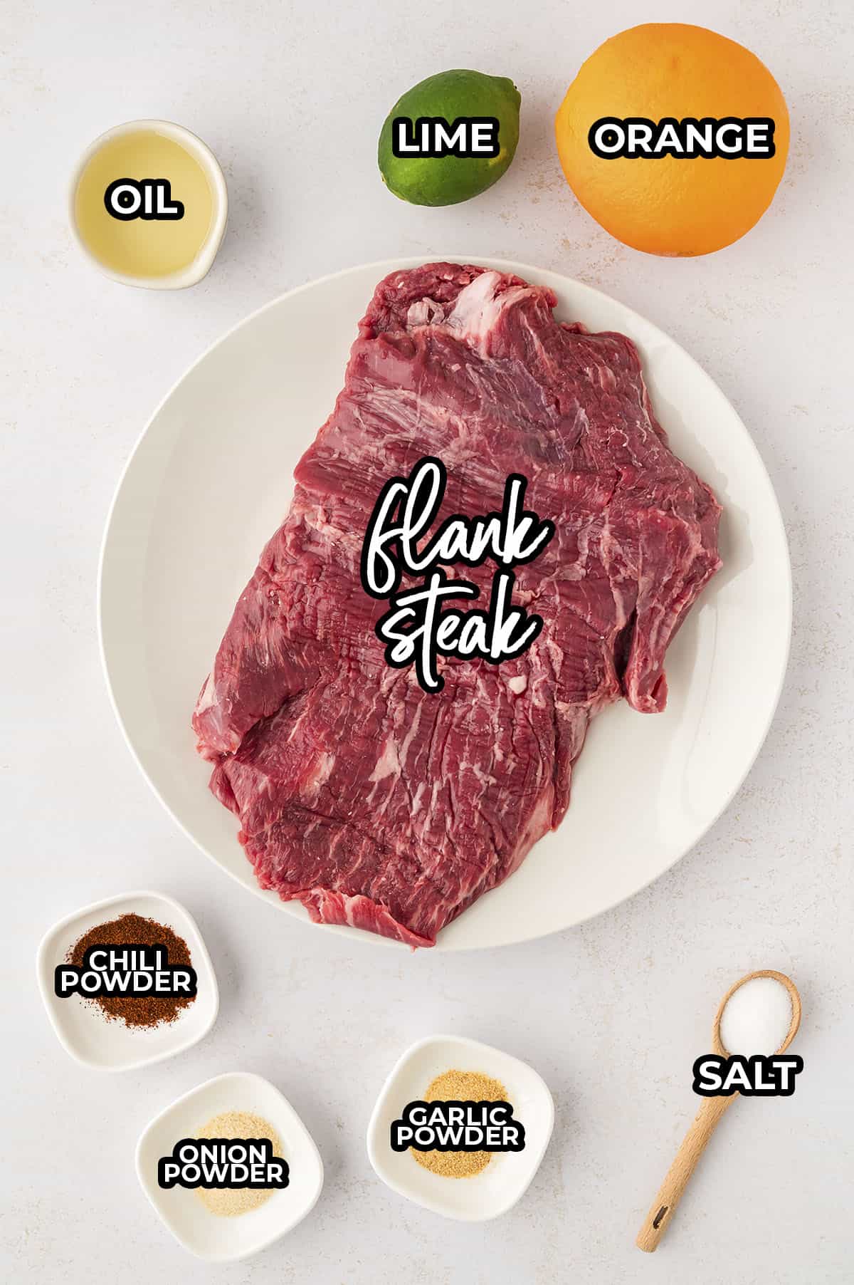 Ingredients for flank steak marinade.