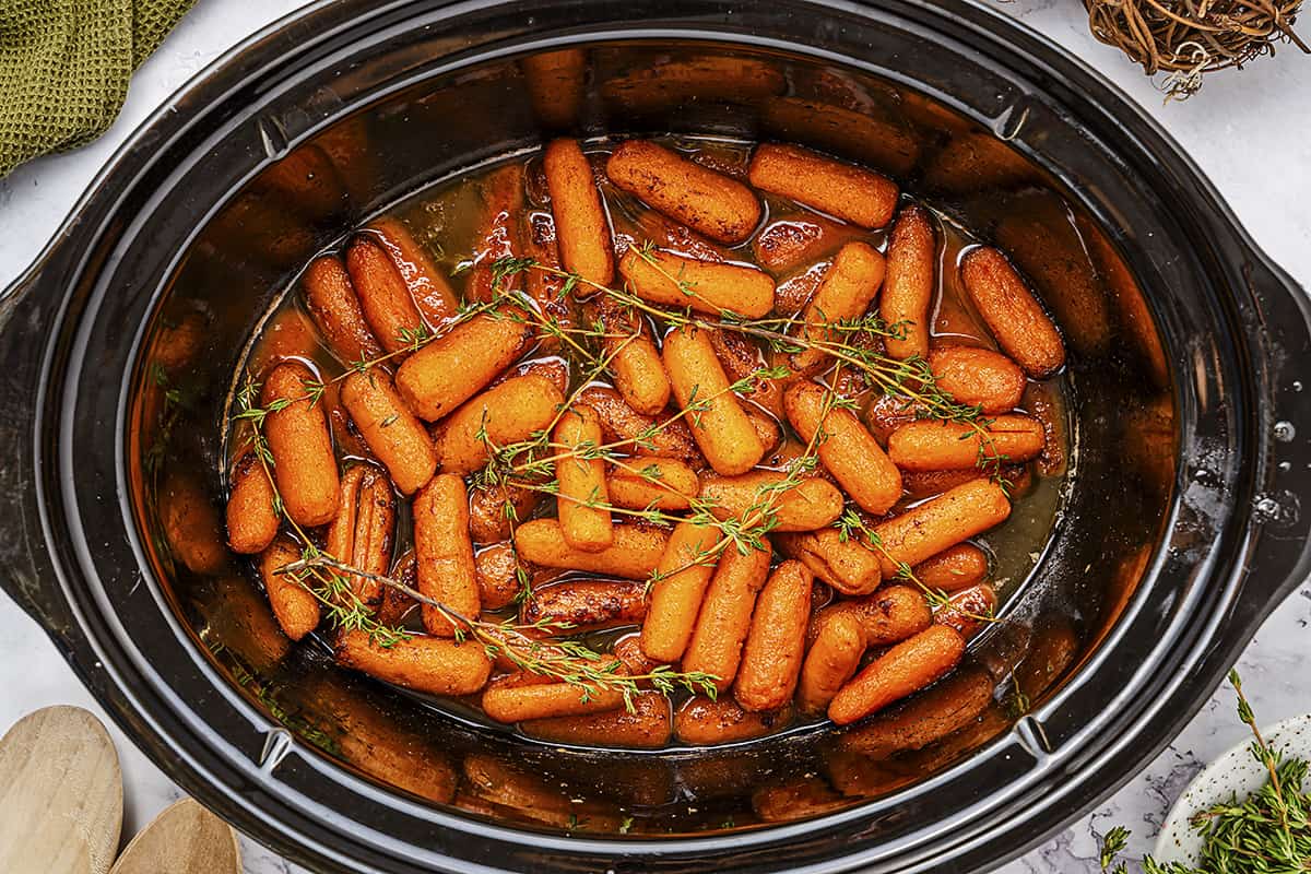 Crockpot Glazed Carrots Recipe - Evolving Table