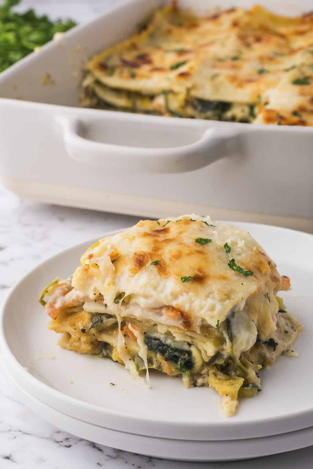 Easy Vegetable Lasagna with White Sauce | Buns In My Oven