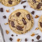 Baked toffee cookies on sheet pan.