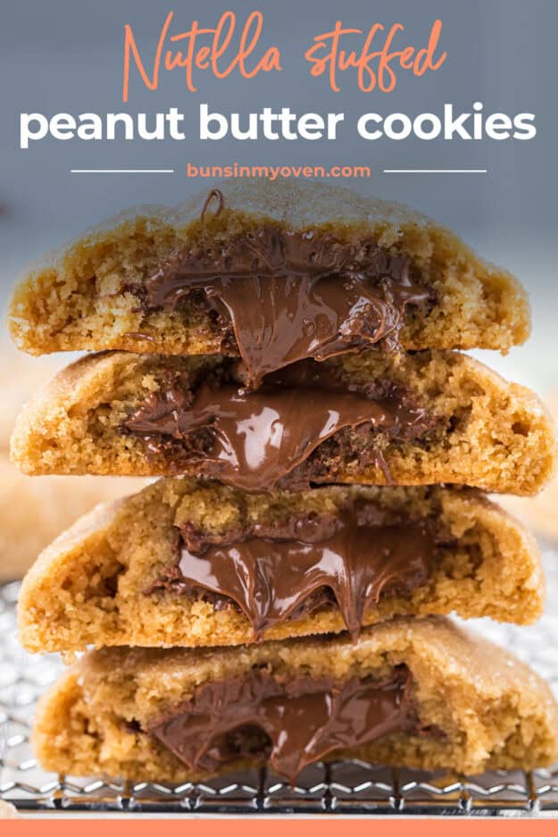 Stack of Nutella stuffed cookies.