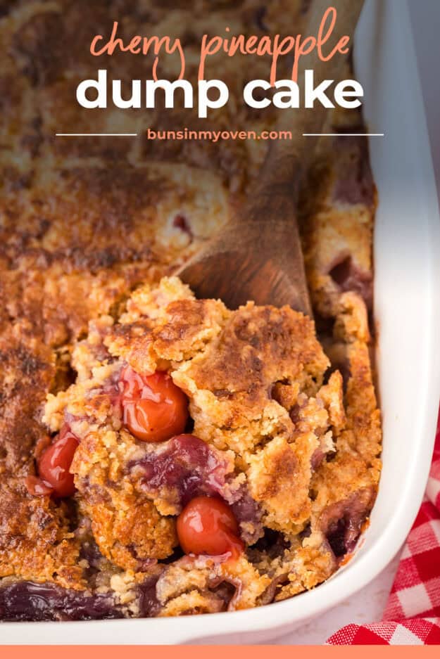 Dump cake in baking dish.