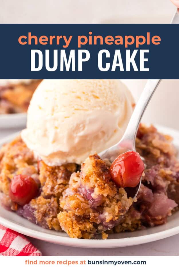 Dump cake on spoon.