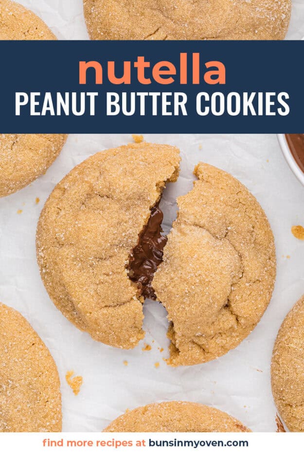 Peanut butter cookies stuffed with Nutella.