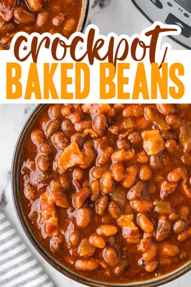 Baked beans in bowl.