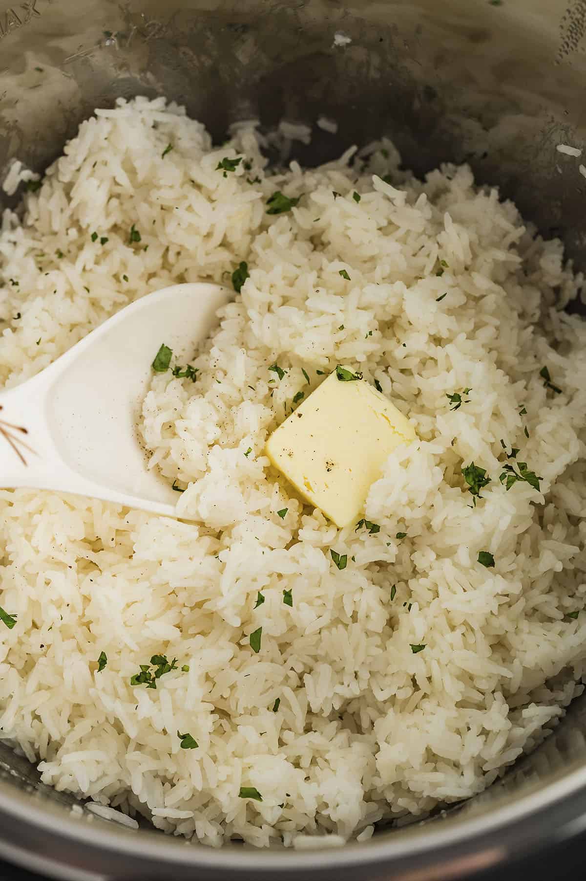 Cooked rice in instant pot.