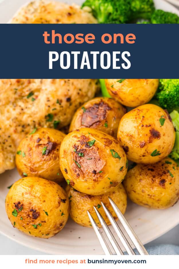 Those one potatoes piled on a plate.