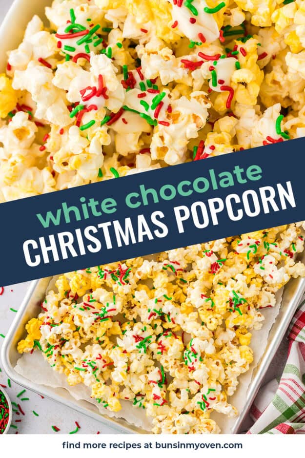 Collage of christmas popcorn images.