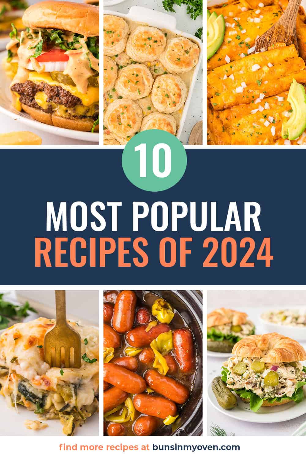 Collage of the most popular recipes of 2024.