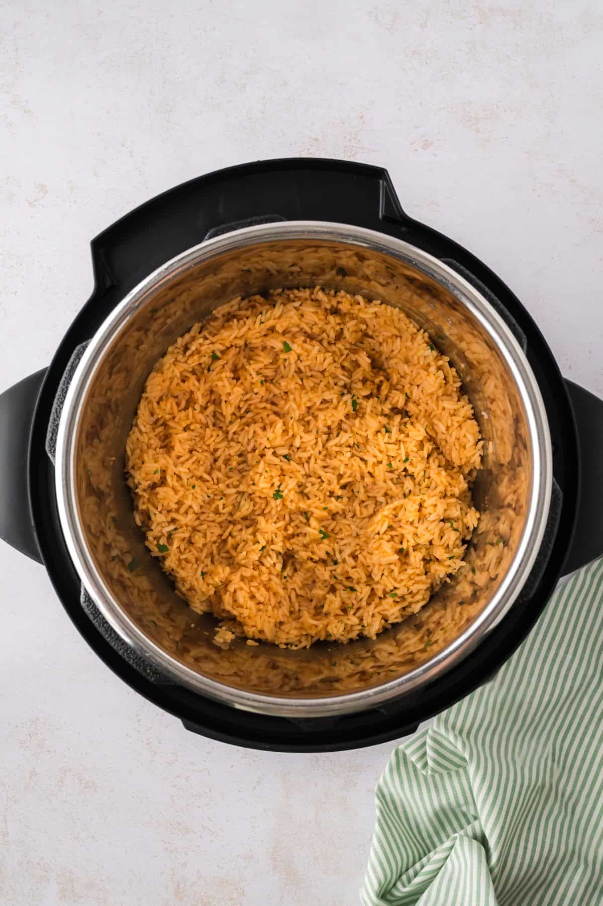 Mexican rice in an electric pressure cooker.