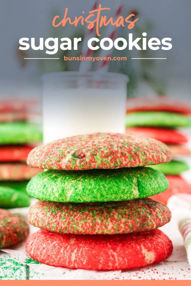 Stack of Christmas sugar cookies.