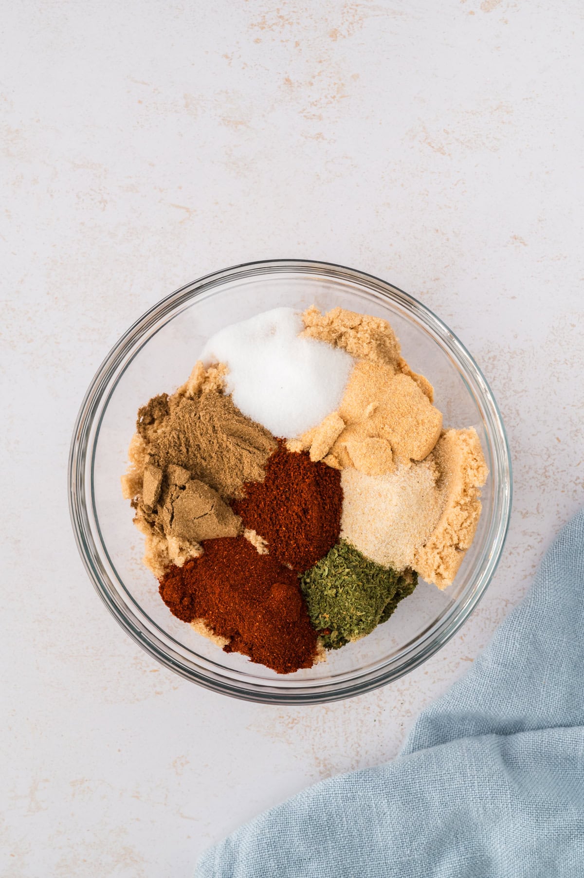 Dry rub ingredients in mixing bowl.