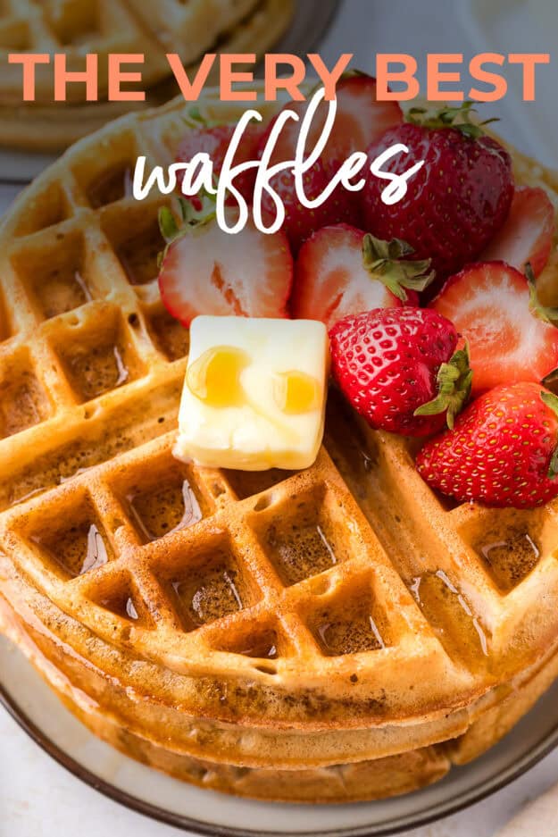 The best waffles on a plate.